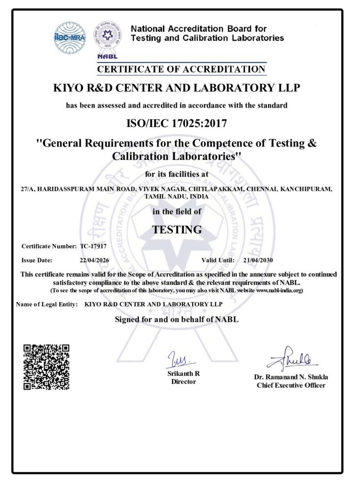 NABL Accredited Rubber Testing Lab | KiyorndLab