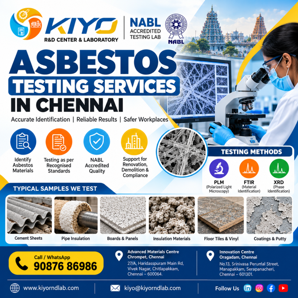 Asbestos Testing Services in Chennai | Kiyo R&D Lab