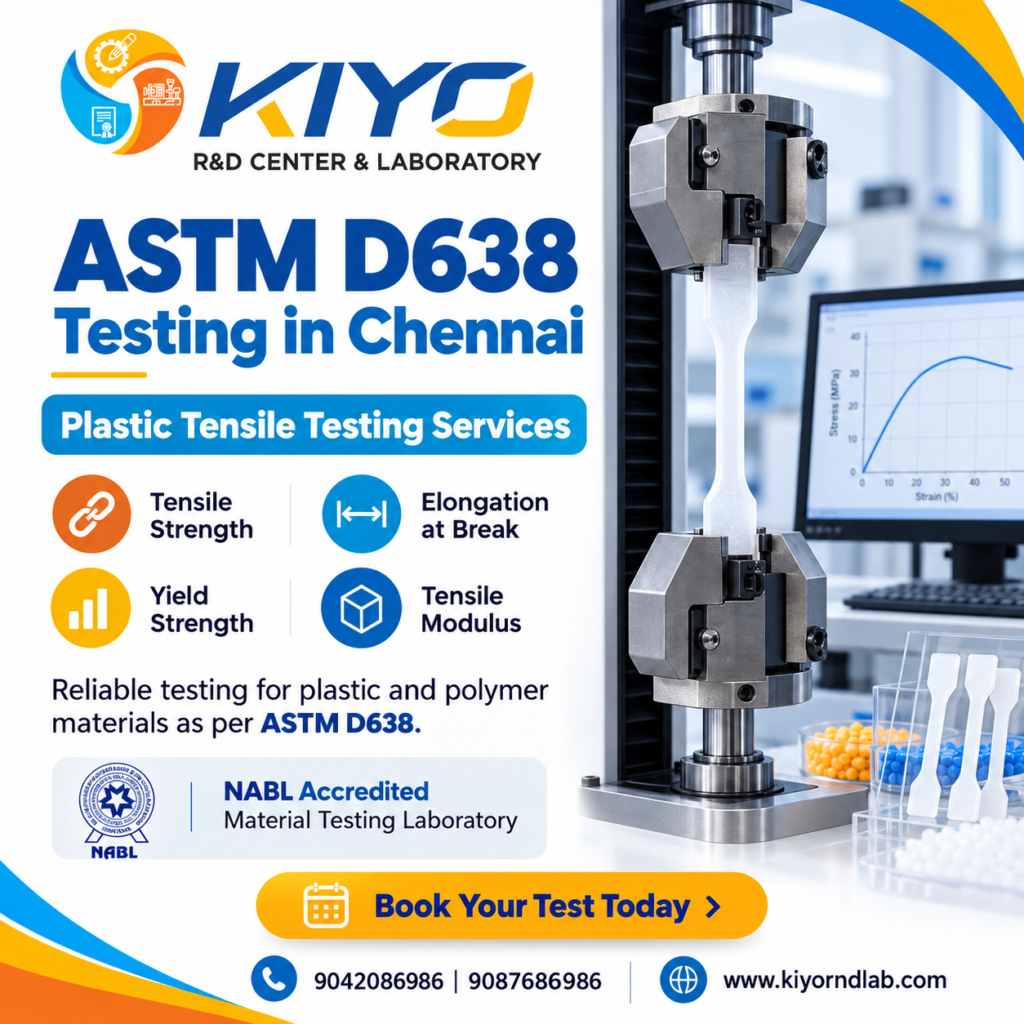 ASTM D638 Testing Chennai | Plastic Tensile Testing