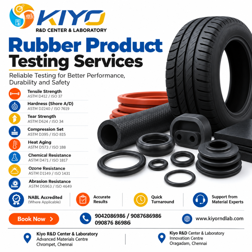 Rubber Product Testing | Elastomer Testing Laboratory | Kiyo