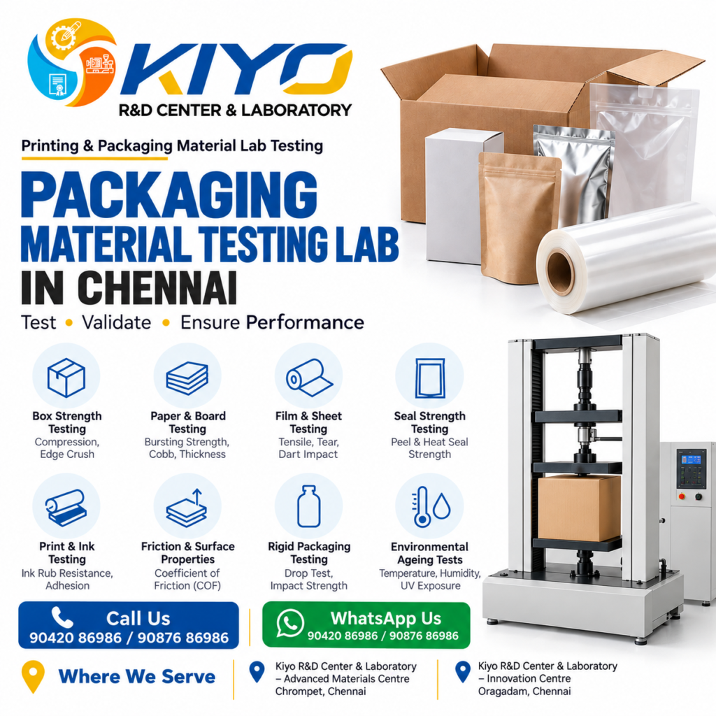 Packaging Material Testing Lab in Chennai | Kiyo R&D Lab