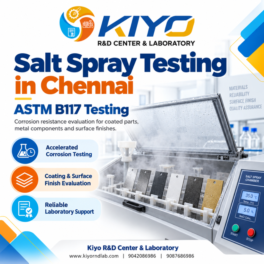 Salt Spray Testing in Chennai | ASTM B117 Testing