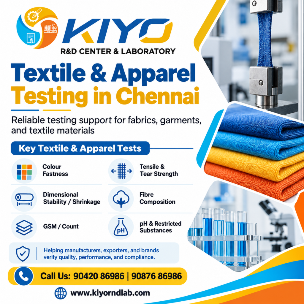 Textile & Apparel Testing in Chennai | Kiyo R&D Lab
